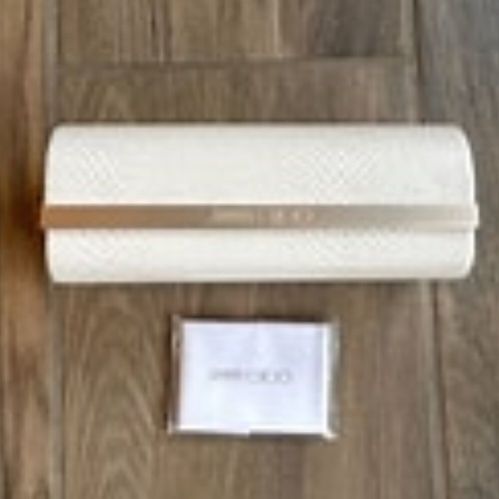JIMMY CHOO Pristine Unused Snake Embossed Hard Eyeglass Case + New Lens Wipe